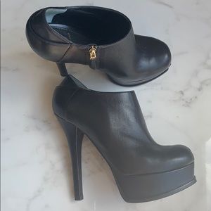Fendi Tronchetto Napa Black Platform Booties